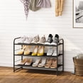 thumbnail image 7 of Simple Trending 3-Tier (9 Pairs) Fabric Shoe Rack , Black, 7 of 7