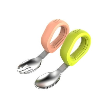 FACEGA Baby Spoons,Stainless Steel Baby Forks for Self-Feeding,Baby Utensils 6-12 Months Designed for Safety