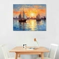 thumbnail image 2 of AWERP Ocean Wall Art for Living Room, Abstract Sea and Sailboat Canvas Print Painting for Bedroom, Gold and Blue Pictures Artwork Decor, 2 of 4