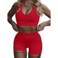 thumbnail image 2 of ZHENWEI Women Seamless Yoga Set 2 Piece Workout Sport Bra with High Waist Shorts Legging Outfit Tracksuit, 2 of 7
