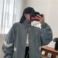 thumbnail image 4 of -Chaqueta de moda Harajuku para mujer, ropa de calle Vintage de gran tamaño con cremallera Y2k, chaquetas holgadas de estilo universitario para verano, 4 of 5