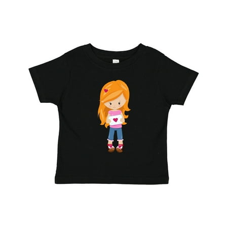 

Inktastic Valentine s Day Girl Girl in Love Orange Hair Gift Toddler Toddler Girl T-Shirt