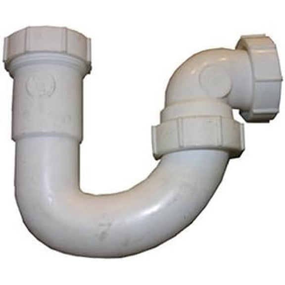 Larsen Supply Sink J Bend Universal Plumbing J Bend for Sinks Drain - 1-1/4" White