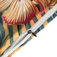 thumbnail image 4 of 3 Pcs Soft Bedding Set, Includes 1 Duvet Cover with Zipper And 2 Pillow,Shams Hawaiian Hibiscus Garden Orange Flowers Queen(90"×90"), 4 of 8