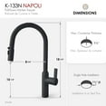 thumbnail image 4 of Stylish Napoli Single Handle Matte Black Pull Down Kitchen Faucet K-133N, 4 of 13