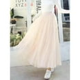 thumbnail image 6 of Elegant Women Tulle Skirt  Korean Fashion Mesh White A Line Ladies Pleated Skirt Summer Chic High Waist Black Party Faldas, 6 of 9