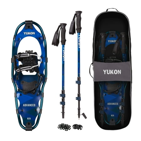 Yukon Charlie s Advanced 8 x 25 Backcountry Snowshoe Kit with Poles & Bag Blue