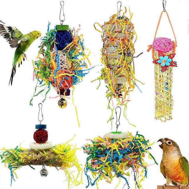 Juguetes trituradores PARA pájaros KAIYANG 5 piezas colgantes PARA loros accesorios de jaula