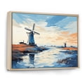 thumbnail image 2 of Designart "Dutch Countryside Wind Turbine Meadows III" Architecture Framed Wall Art - Industrial Blue Wind Turbines Entryway Framed Wall Art, 2 of 6