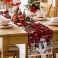 thumbnail image 5 of Burlap Table Runner 72 Inches Long,Snowman Christmas Red Buffalo Plaid Non-Slip Kitchen Table Runners for Dining Room Everyday Use Party Table Decorations Xmas Tree Poinsettia Snowflake, 5 of 9