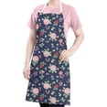 thumbnail image 5 of Pioneer Flower Floral Print Pattern Apron for Women and Men, Cotton Linen Waterproof with Pockets, Adjustable, 33x27 Inch for Kitchen, Gardening, BBQ, Salon, 5 of 6