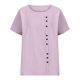 thumbnail image 5 of Fiudx Liquidación de Ofertas Flash Camiseta de Verano con Cuello Redondo y Manga Corta para Mujer, Informal, con Botones Impresos, 5 of 5