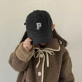 thumbnail image 2 of Toddler Hat Letter P Embroidery Baseball Hat for Kids Breathable Outdoor Toddler Baseball Caps for Boys Kids Clothes, 2 of 8