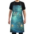 thumbnail image 4 of Yayeee Chief Kitchen Apron with Pockets for Cooking Water Resistant Unisex Adjustable Neck Strap, Magical Forest Glowing Lights, 4 of 7