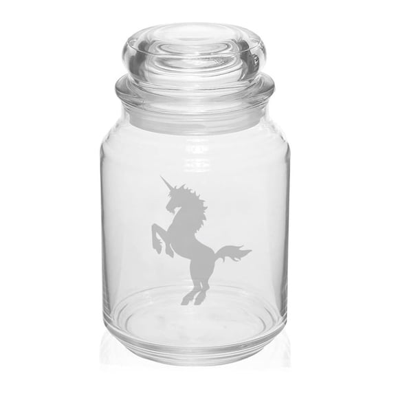 26 oz Glass Candy Jar Gift Unicorn