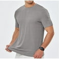 thumbnail image 2 of YATELLE Mens T-Shirt Casual Stretch Solid Crewneck Short Sleeve Tees Textured Shirts, 2 of 6
