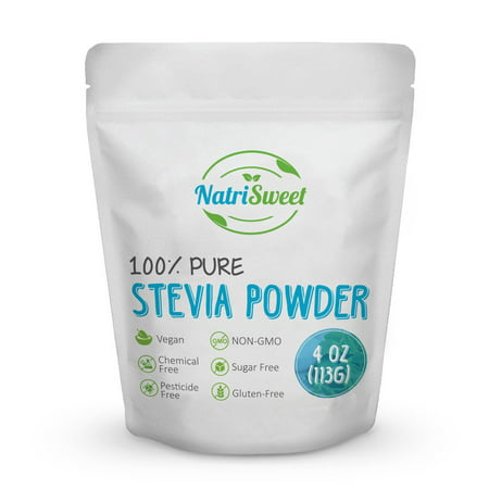 NatriSweet 100% Pure Stevia Powder 4 oz (113g) | Zero Calorie All Natural Sweetener | Sugar Substitute | No Carbohydrates | No Artificial Sweeteners | No Fillers or Binders |