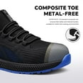 thumbnail image 3 of SPIEZ® Unisex Composite Toe Shoes,Breathable Work Sneakers, Lightweight Safety Shoes for Construction|Warehouse|Security Checks|Delivery Work–Black Blue,Size 11.5 Men/13 Women, 3 of 12