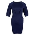 thumbnail image 2 of Vestido Bodycon Pencil Sunnimix Tubo Manga Abullonada Cuello Redondo Bolsillos S Color, 2 of 8