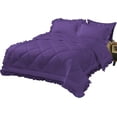thumbnail image 5 of DNG Creations 5 Piece Ruffle Diamond Comforter All Season 550 GSM Full/Queen Size - 800 Threads Count, 100% Egyptian Cotton Solid Purple Colour, 5 of 7