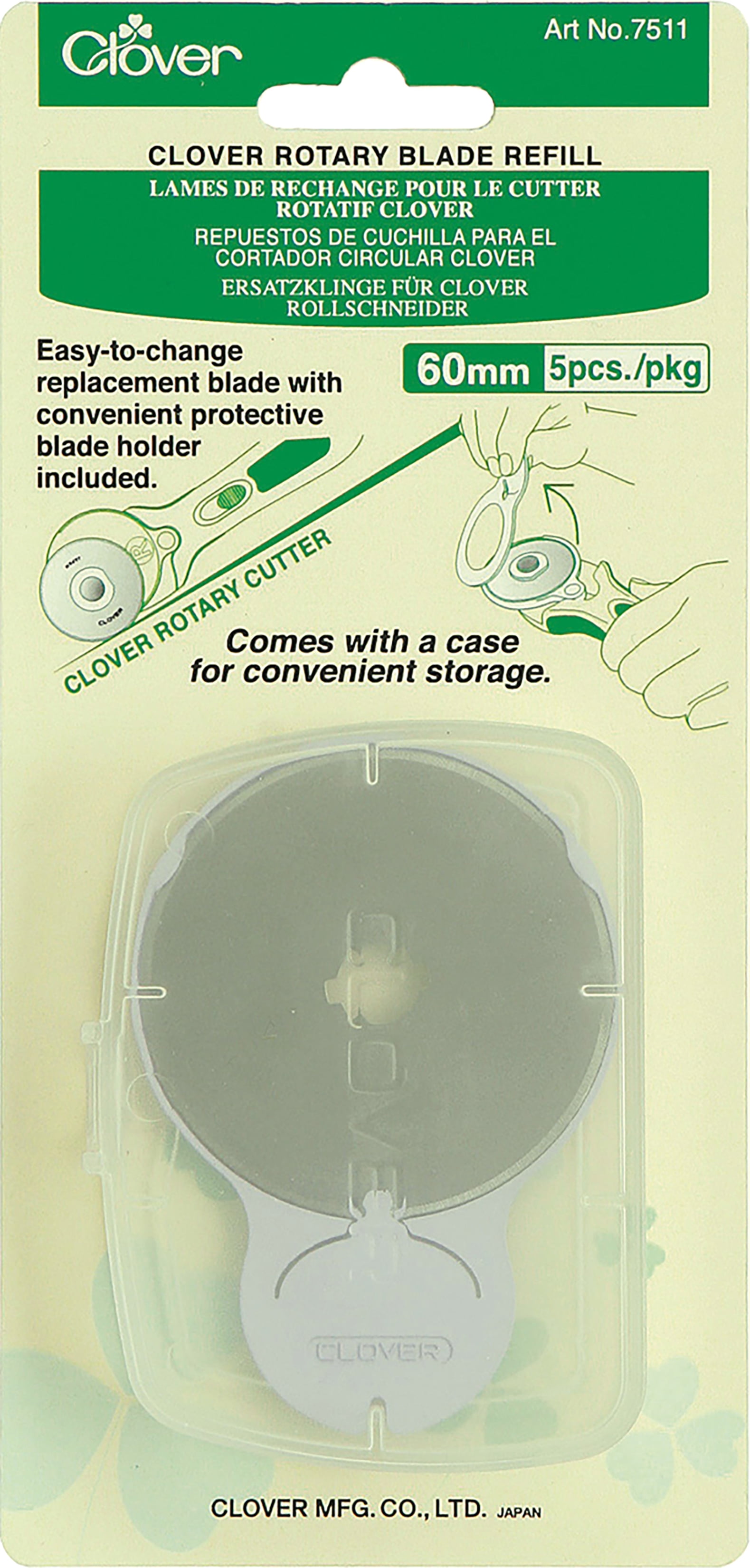 Clover Rotary Blade Refill 5/Pkg-60mm