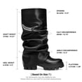 thumbnail image 2 of DREAM PAIRS Women's Slouch Mid-Calf Boots, Ruched Fold-Over Platform Boots, Trendy Chunky Heel Tall Boots for Party, Club and Everyday Wear, 2 of 8
