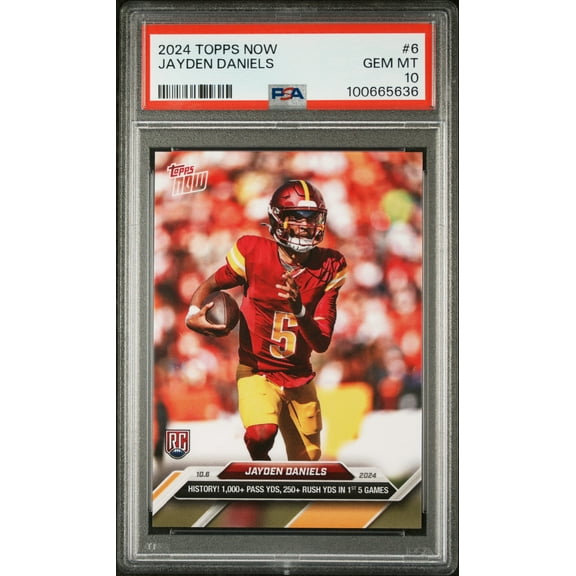 Jayden Daniels 2024 Topps Now Football Rookie Card #6 Graded PSA 10