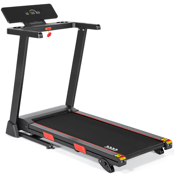 Naipo Folding Treadmill with 3-Level Manual Incline 2.5HP 0.6-8.5 MPH Treadmill with Dual Storage Modes LED Monitor & Cup Holder 286LBS for Home Gym