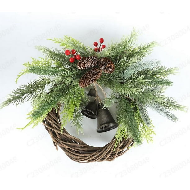 RKSTN christmas deals Christmas Wreath, Artificial And Golden Wreath, Christmas Tree Wreath Holiday Wreath, Holiday Front Door Wreath Decoration