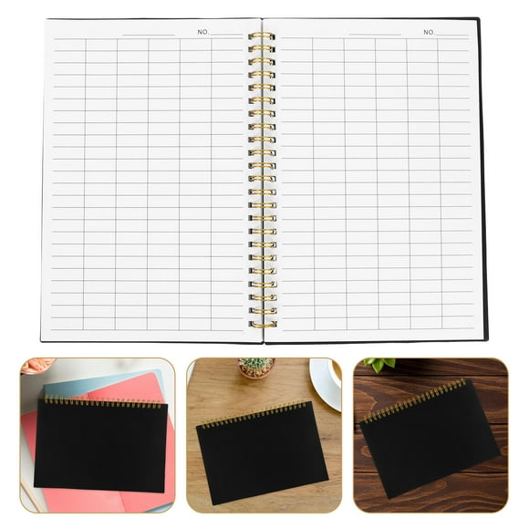 ELAYARD Expense Tracker Inventory Log Book Black PP Financial Ledger for Warehouse 1Set