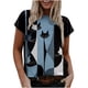 thumbnail image 2 of Puntoco Mujer Casual Camiseta Gato Impreso O-Cuello Manga Corta Jersey Blusa tops Puntoco Puntoco-1528, 2 of 4