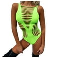thumbnail image 2 of Alllist Womens Tops Clearance Green Plunge High Cut Solid Sexy Bikini Tops Tshirt Dress Women, 2 of 8