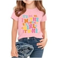 thumbnail image 5 of Frwgonr Girls Youth T-shirts Short Sleeves Blouse Crewneck Birthday Graphic Summer Kids Tee Tops 2-15 Years, Pink, 5 of 5