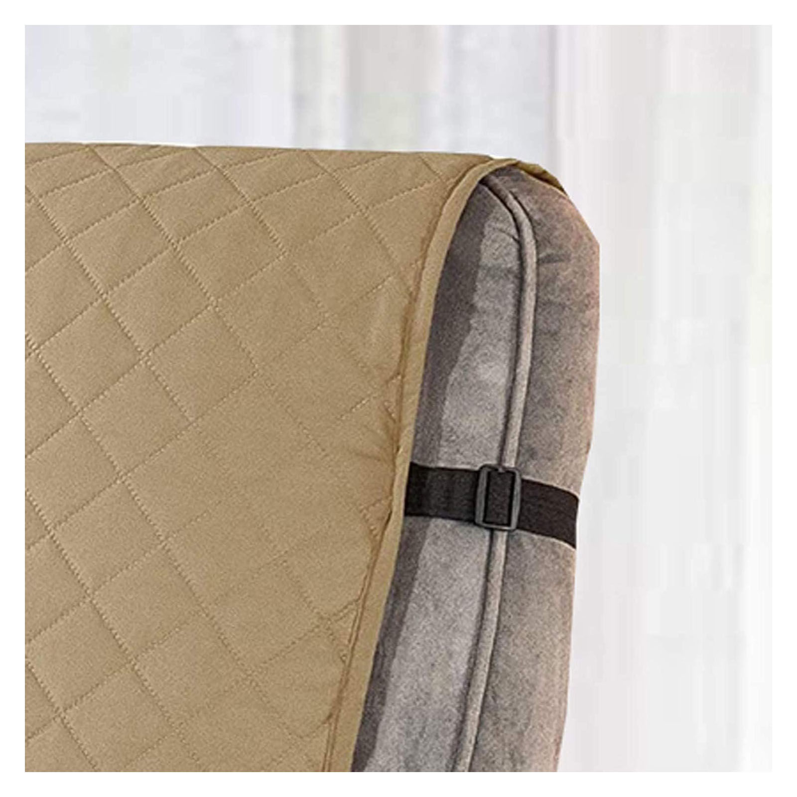 Quilting Waterproof Recliner Slipcover, Recliner Chair Cover Reversible Armchair Covers Sofa Slipcover Elastic Band Recliner Cover Anti-Slip Armchair-Khaki-small