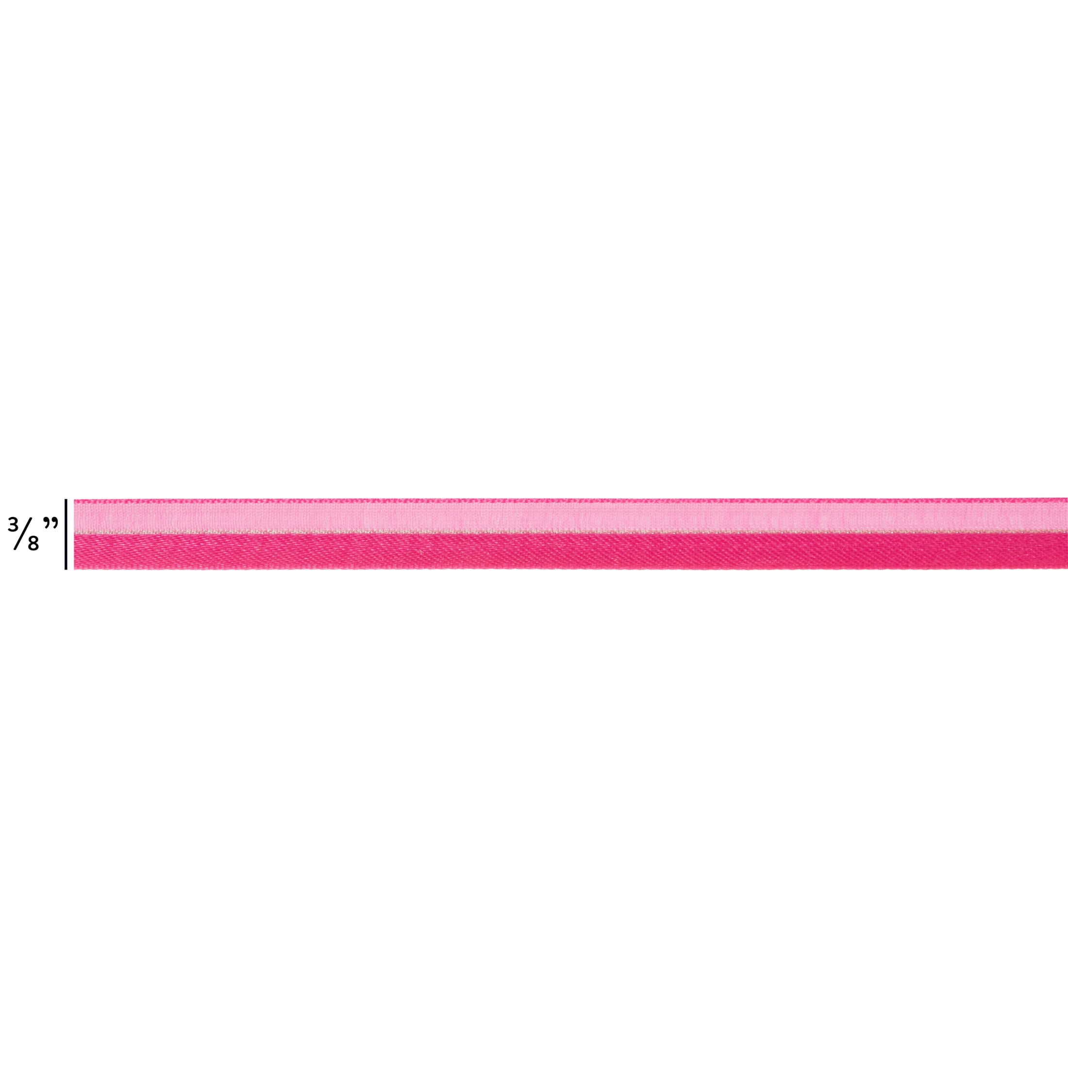 Hello Hobby HOTPINK Sheer elegance 3/8 inch x 3 yard ribbon for sewing, crafts and gifting