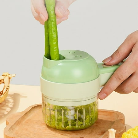 

UMMH 4 In 1 Handheld Vegetable Cutter Set Durable Chili Vegetable Crusher Kitchen Tool USB Charging Ginger Masher Machine