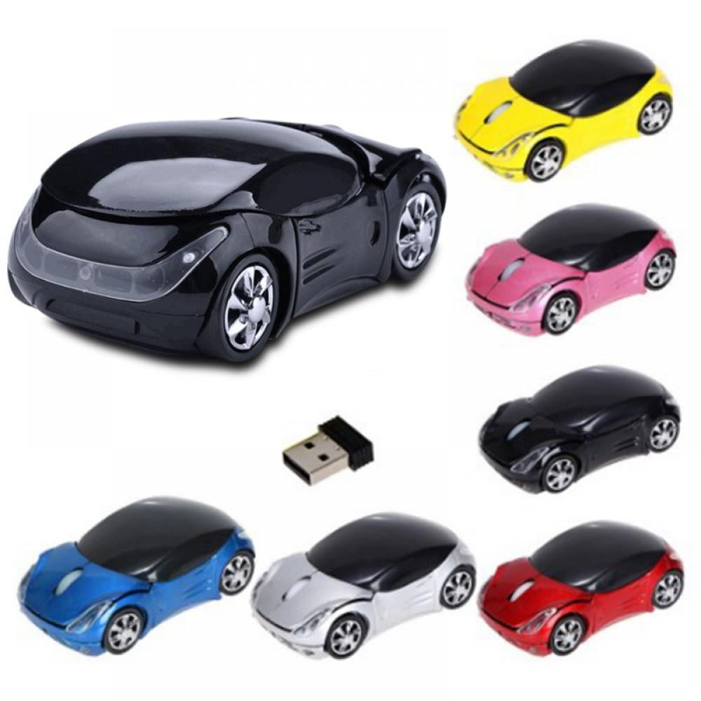 LED 3D 2.4G Car Shape Wireless Optical Mouse Mice For Laptop PC W/ USB Receiver 