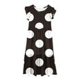 thumbnail image 7 of AJTQTH High Waist Sundress for Girls Stylish Polka Dots Tunic Pockets Princess Dress Round Neck Flutter Sleeve Flowy Maxi Dress Brown 6 Years, 7 of 7