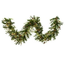Vickerman 9' Mixed Country Pine Artificial Christmas Garland, Warm White Dura-lit LED Lights