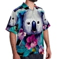 thumbnail image 2 of Koala Men's Casual Hawaiian Shirt Printed Button Down Short Sleeve Summer Beach Shirts Unisex, 2 of 6