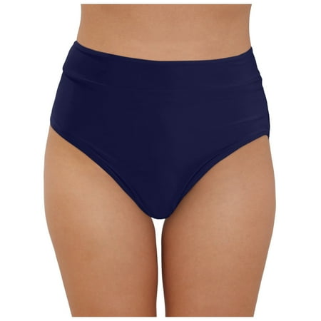 GEWSEY Women s Swim Bottom High Waist Retro Basic Full Coverage Bikini Tankini Swimsuit Briefs Blue  S