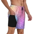 thumbnail image 3 of Haiem Colorful Glitters Mens Swim Trunks with Compression Liner 2 in 1 Swimming Shorts Stretch Swimwear Quick Dry,Board Shorts-XX-Large, 3 of 9
