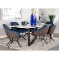 thumbnail image 3 of Miekor Furniture Blue and Gunmetal Upholstered Dining Chairs (Set of 2) W5U617, 3 of 9