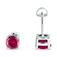 thumbnail image 2 of 5mm Solitaire Screw Back Stud Earring Round Simulated CZ Solid 925 Sterling Silver, 2 of 5