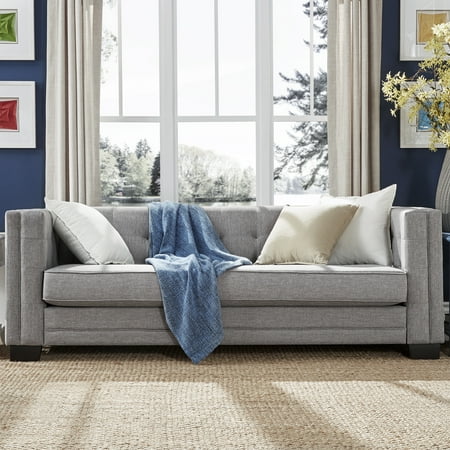 - Chelsea Lane Tufted Sofa, Gray Linen