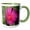 Green/White, variant on 3drose, Succulent Mesembryanthemum Carpet Weed and Pink Flower, 11oz Two-tone Yellow Mug