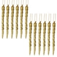 thumbnail image 2 of Twisted Icicle Ornament Christmas Tree Glitter Spiral Strip Hangings for Holiday Party Wedding Accessories, 5.1 Inch (Gold,12 Pieces), 2 of 7