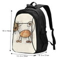 thumbnail image 5 of Balery Brown Cat Cartoon Print USB Charging Backpack for Men and Women - Water-Resistant, Anti-Theft Laptop Backpack with USB Port for Travel, Work, School, and College, 5 of 7