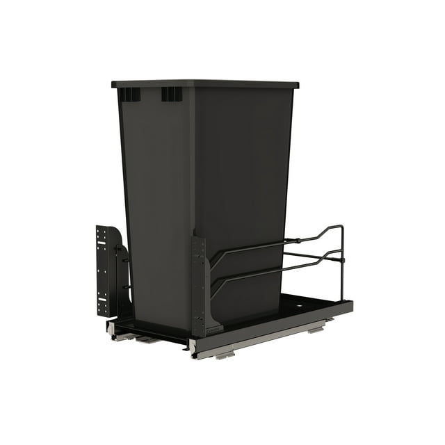 Rev-A-Shelf 53WC-1550SCDM-118 50 Qt Pullout Waste Container Trashcan, Black