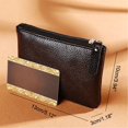 thumbnail image 3 of Leather Coin Purse Pouch with Zipper, Small Change Wallet for Men Women, Compact Card Holder Key Pouch for Coins Cash Cards, Gift for Him Her,Black,coin purse, 3 of 5